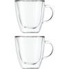 imageOggi Set of 2 Double Walled Insulated 12Ounce Borosilicate Glass Bistro MugsClear