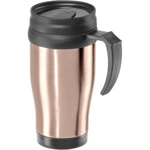 imageOggi Commuter Travel Mug 14oz  Insulated Coffee Mug Thermal Stainless Steel with Easy Grip Tumbler Handle  OliveChampagne