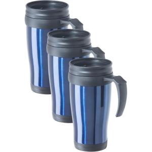 imageOggi Commuter Travel Mug 14oz  Insulated Coffee Mug Thermal Stainless Steel with Easy Grip Tumbler Handle  OliveMidnight Blue