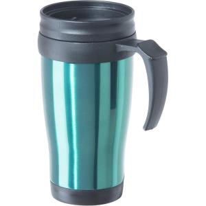 imageOggi Commuter Travel Mug 14oz  Insulated Coffee Mug Thermal Stainless Steel with Easy Grip Tumbler Handle  OlivePeacock