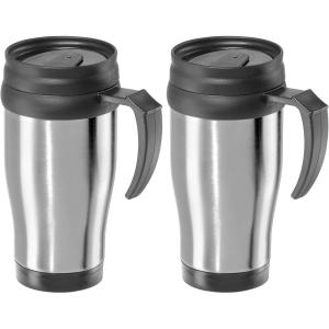 imageOggi Commuter Travel Mug 14oz  Insulated Coffee Mug Thermal Stainless Steel with Easy Grip Tumbler Handle  OliveStainless