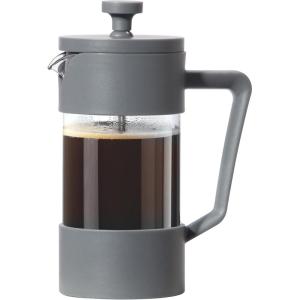 imageOggi French Press Coffee Maker 12oz Borosilicate Glass Coffee Press Single Cup French Press 3 cup Capacity Brick RedCharcoal