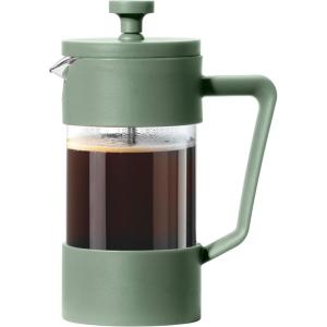 imageOggi French Press Coffee Maker 12oz Borosilicate Glass Coffee Press Single Cup French Press 3 cup Capacity Brick RedOlive