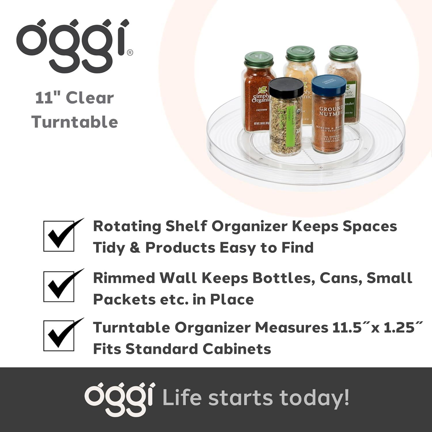 imageOGGI Lazy Susan Organizer 11quot for Kitchen Pantry Cabinet Organizing and Storage Ideal as a Rotating Spice Rack and Pantry Can Organizer11 dia x 125 H