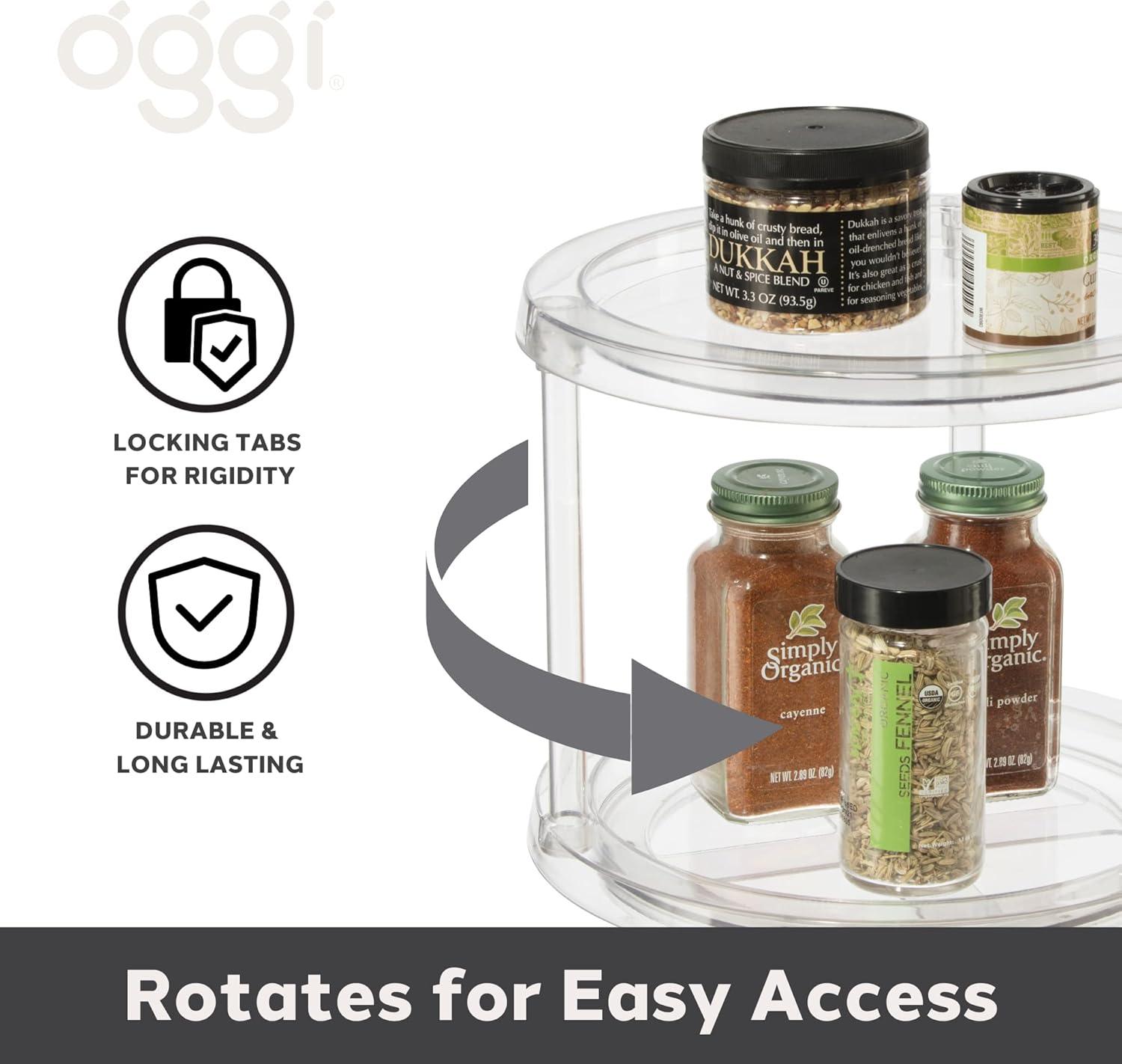 imageOGGI Lazy Susan Organizer 11quot for Kitchen Pantry Cabinet Organizing and Storage Ideal as a Rotating Spice Rack and Pantry Can Organizer975 dia x 8 H