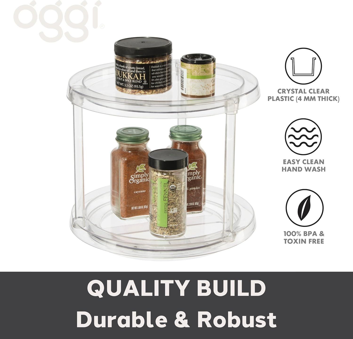 imageOGGI Lazy Susan Organizer 11quot for Kitchen Pantry Cabinet Organizing and Storage Ideal as a Rotating Spice Rack and Pantry Can Organizer975 dia x 8 H