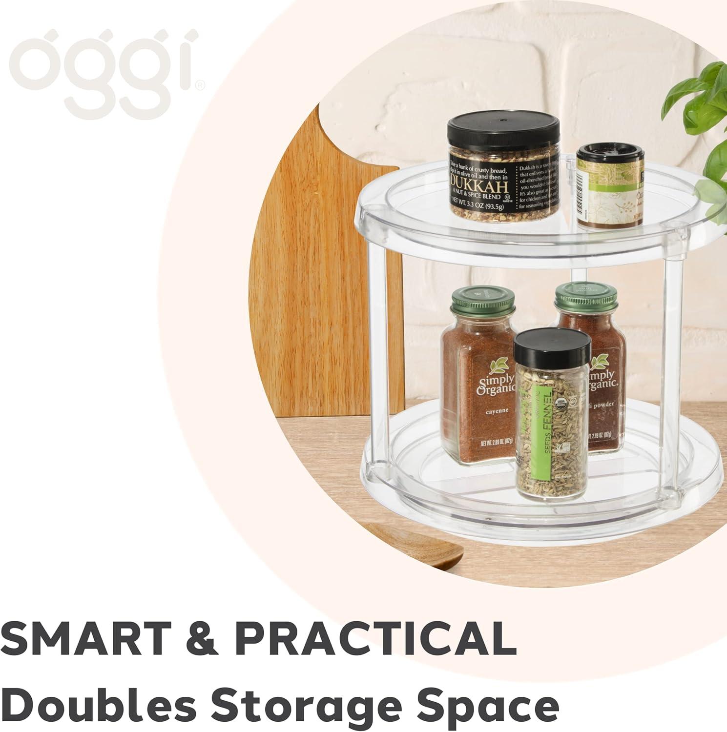 imageOGGI Lazy Susan Organizer 11quot for Kitchen Pantry Cabinet Organizing and Storage Ideal as a Rotating Spice Rack and Pantry Can Organizer975 dia x 8 H