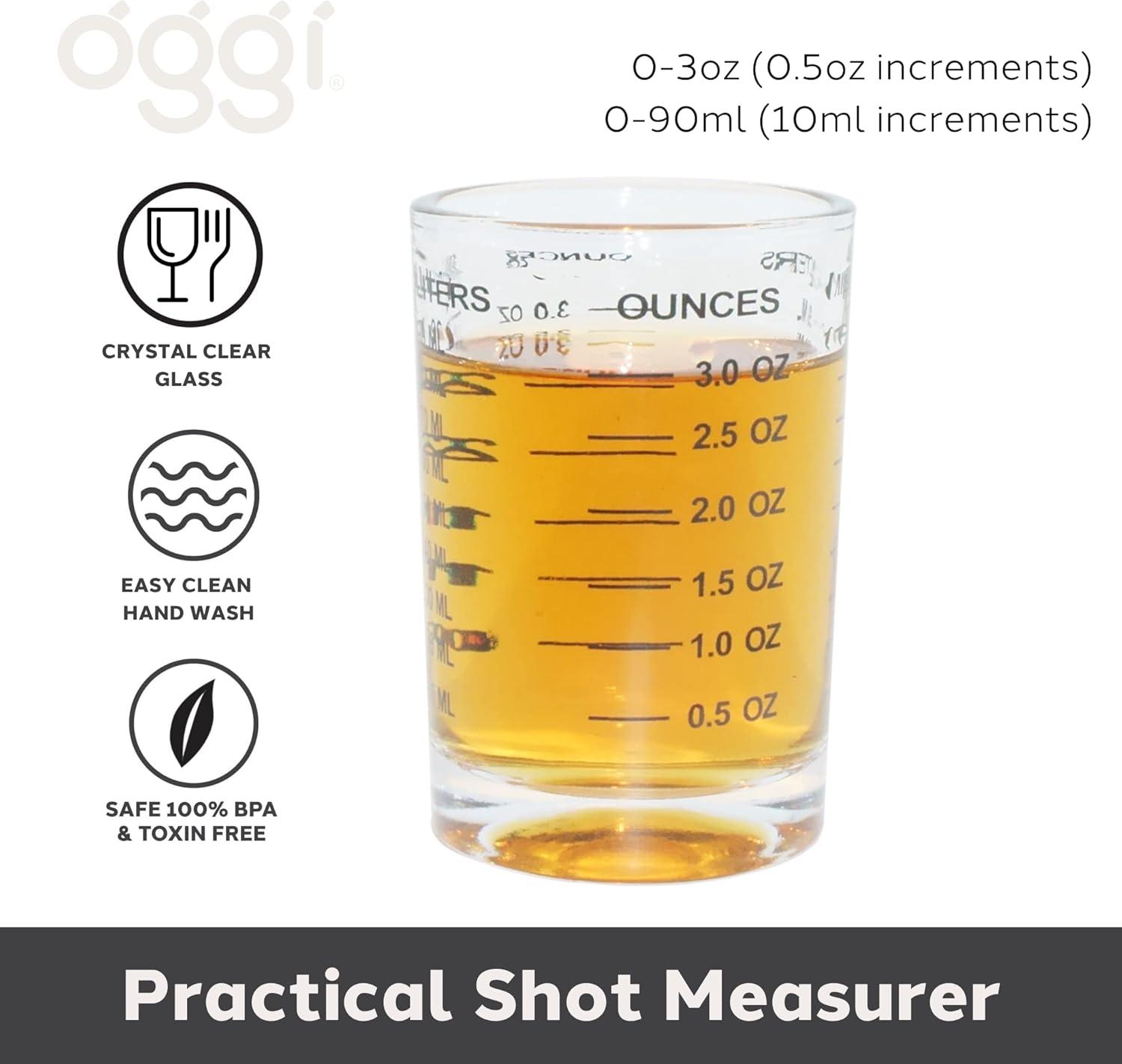 imageOGGI Measuring Shot Glass with Measuring Lines 3oz  90ml  Bartender Accessories Jigger for Bartending Shot Glass Measuring Cup with Ounces ampamp MillilitersMeasured Glass Jigger