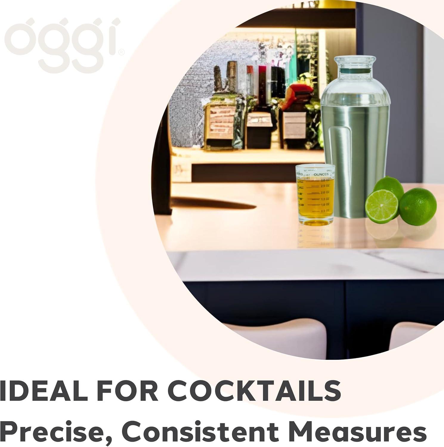 imageOGGI Measuring Shot Glass with Measuring Lines 3oz  90ml  Bartender Accessories Jigger for Bartending Shot Glass Measuring Cup with Ounces ampamp MillilitersMeasured Glass Jigger