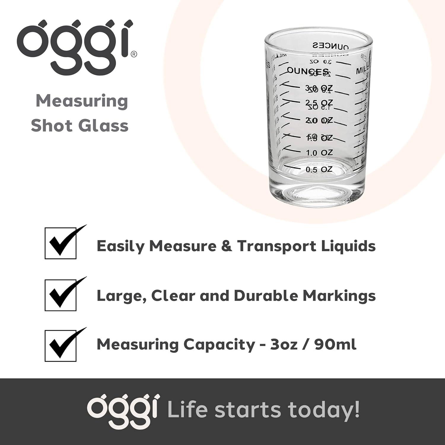 imageOGGI Measuring Shot Glass with Measuring Lines 3oz  90ml  Bartender Accessories Jigger for Bartending Shot Glass Measuring Cup with Ounces ampamp MillilitersMeasured Glass Jigger