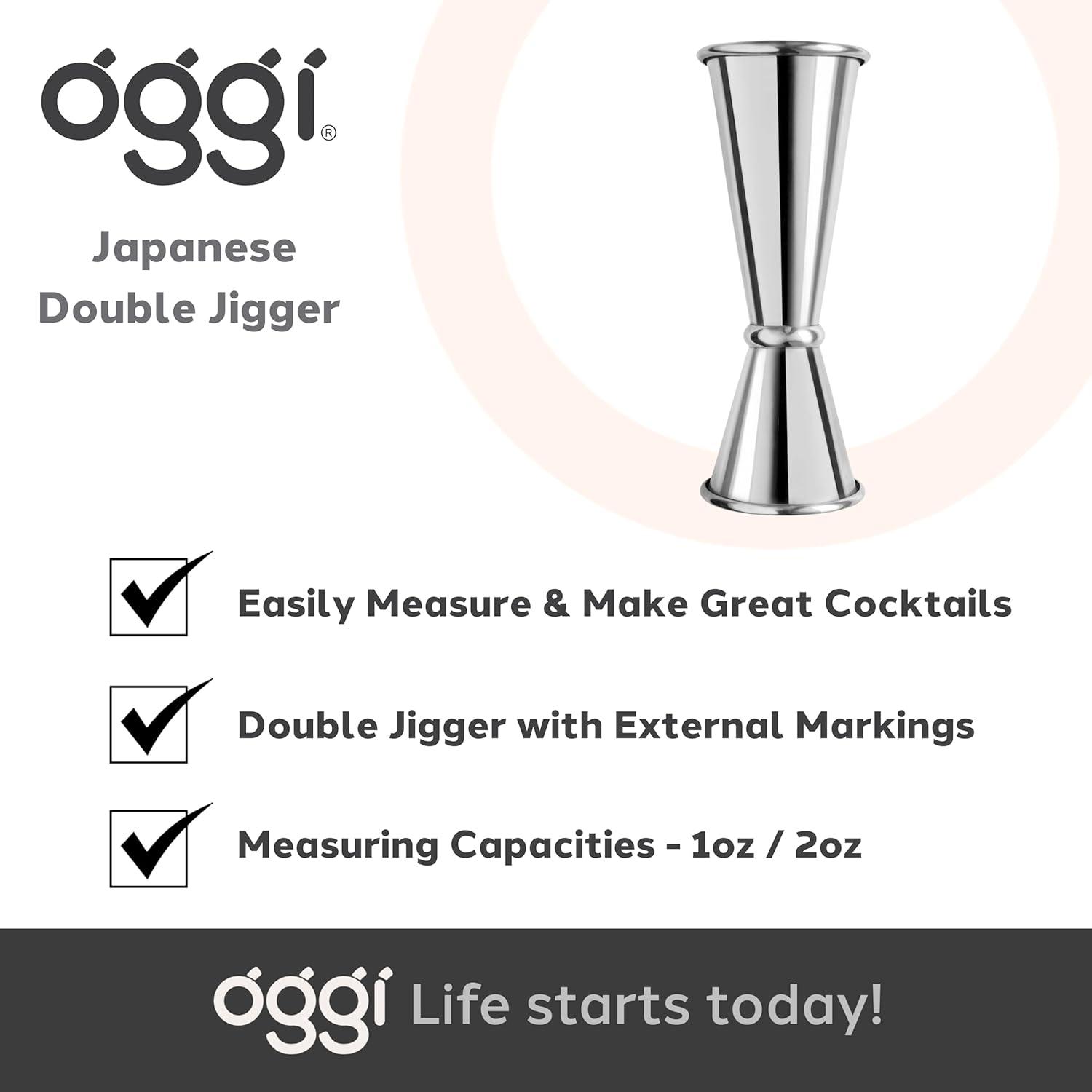 imageOGGI Measuring Shot Glass with Measuring Lines 3oz  90ml  Bartender Accessories Jigger for Bartending Shot Glass Measuring Cup with Ounces ampamp MillilitersJapanese Double Jigger Pack of 2