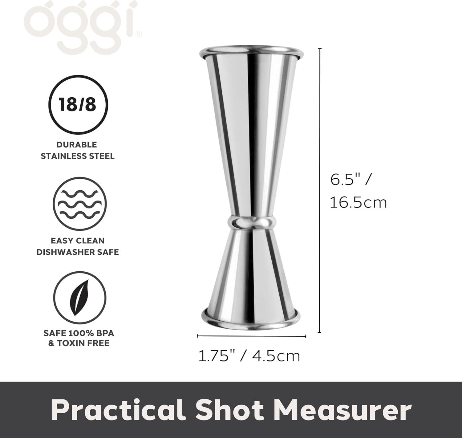 imageOGGI Measuring Shot Glass with Measuring Lines 3oz  90ml  Bartender Accessories Jigger for Bartending Shot Glass Measuring Cup with Ounces ampamp MillilitersJapanese Double Jigger