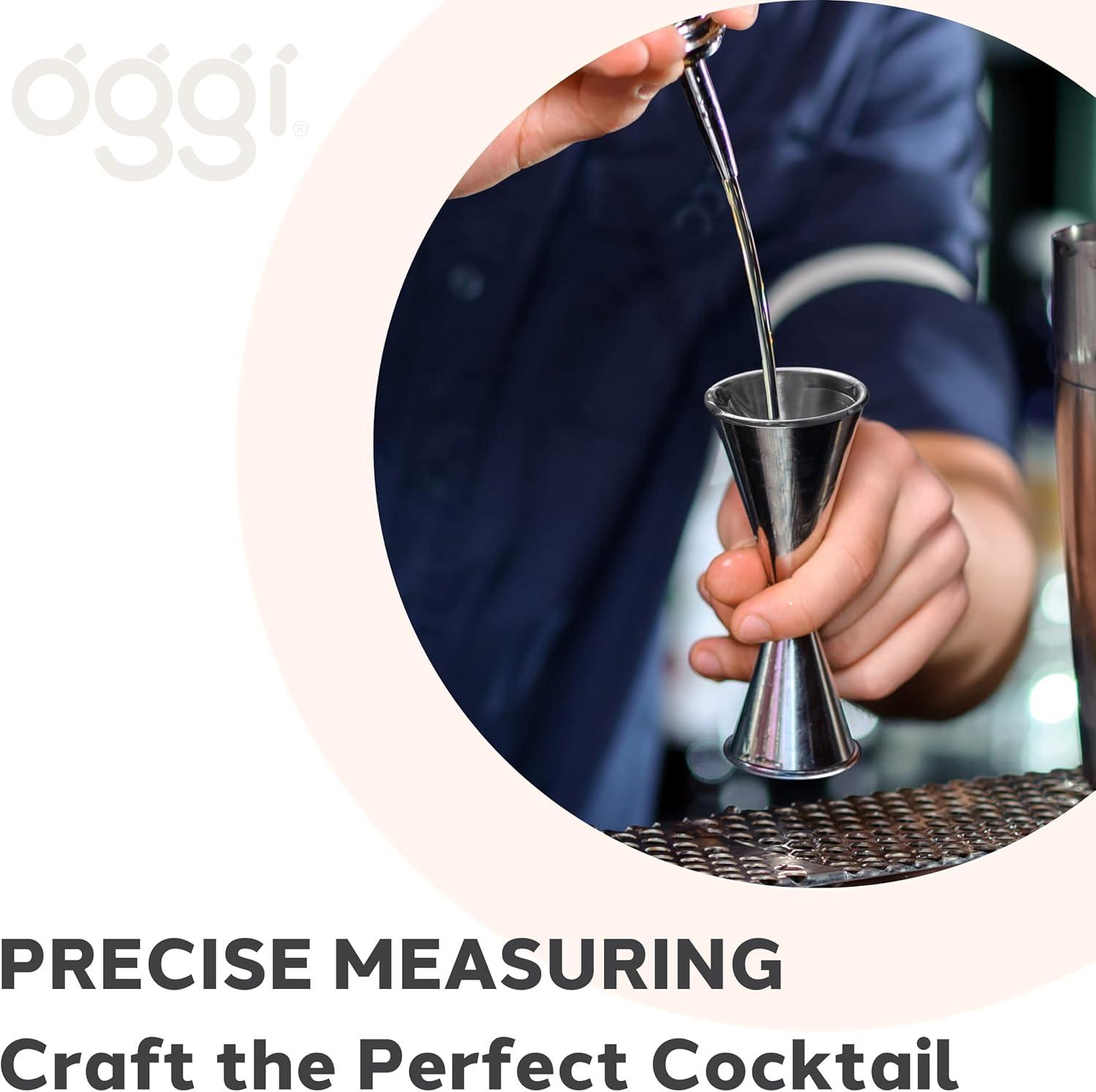 imageOGGI Measuring Shot Glass with Measuring Lines 3oz  90ml  Bartender Accessories Jigger for Bartending Shot Glass Measuring Cup with Ounces ampamp MillilitersJapanese Double Jigger