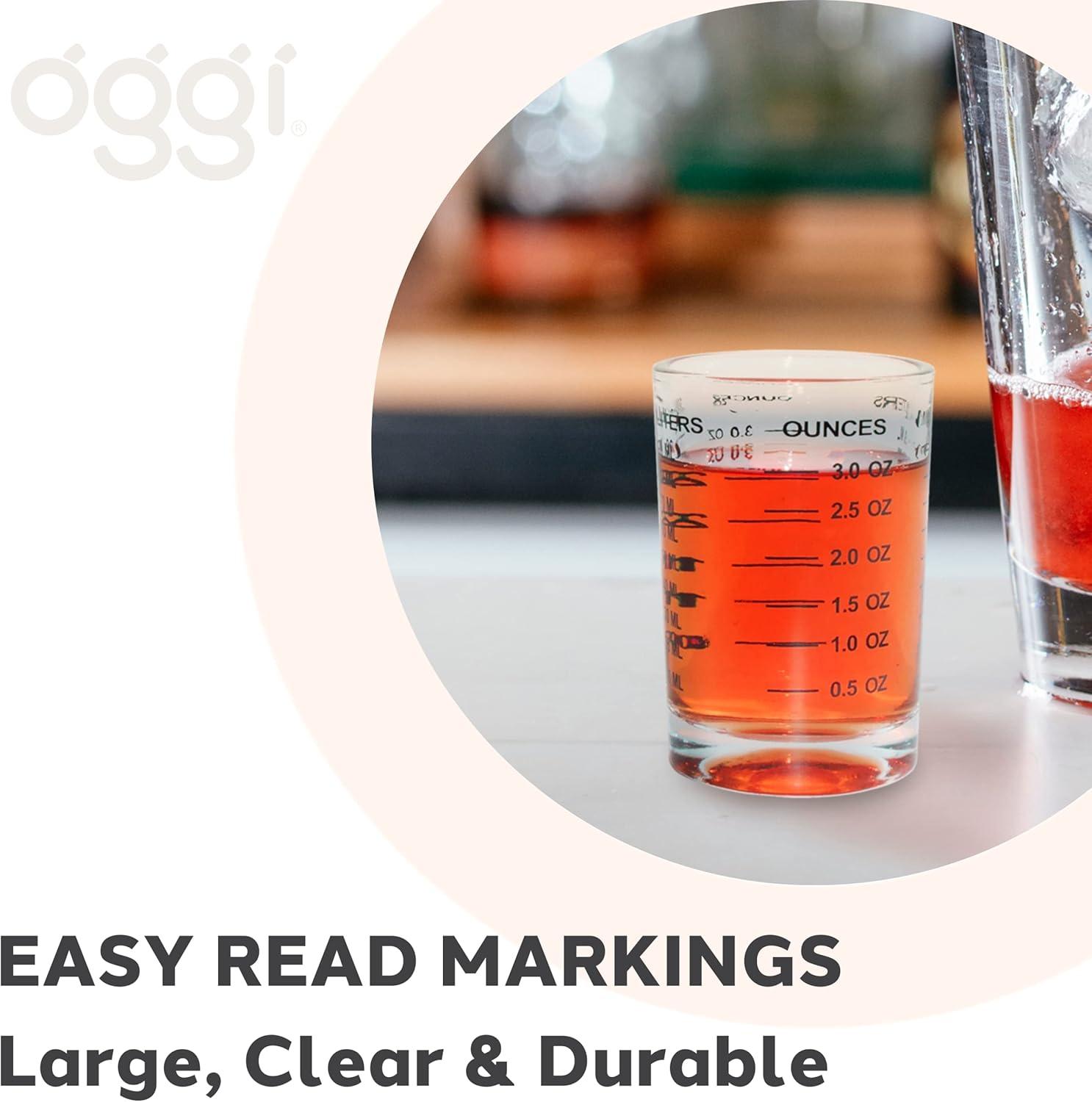 imageOGGI Measuring Shot Glass with Measuring Lines 3oz  90ml  Bartender Accessories Jigger for Bartending Shot Glass Measuring Cup with Ounces ampamp MillilitersMeasured Glass Jigger