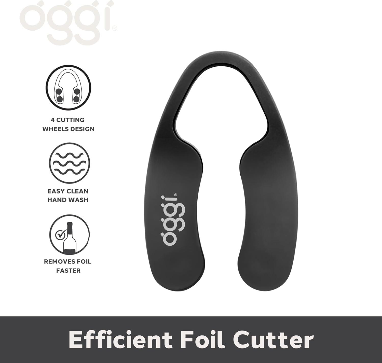 imageOGGI Wine Foil Cutter  Effective and Durable Wine Foil Cutter Tool 4 Wheel Foil Cutter for Wine Bottles Wine Bottle Cutter Wine Cutter Foil Cutter Wine Bottle Foil Cutter  Black