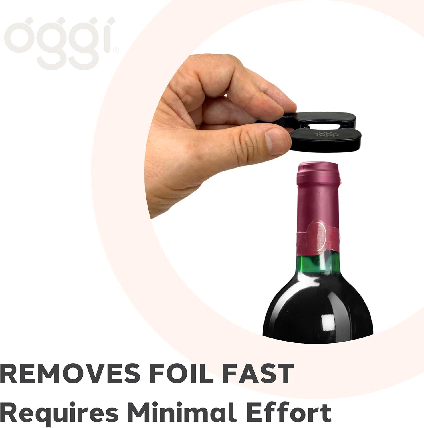 imageOGGI Wine Foil Cutter  Effective and Durable Wine Foil Cutter Tool 4 Wheel Foil Cutter for Wine Bottles Wine Bottle Cutter Wine Cutter Foil Cutter Wine Bottle Foil Cutter  Black