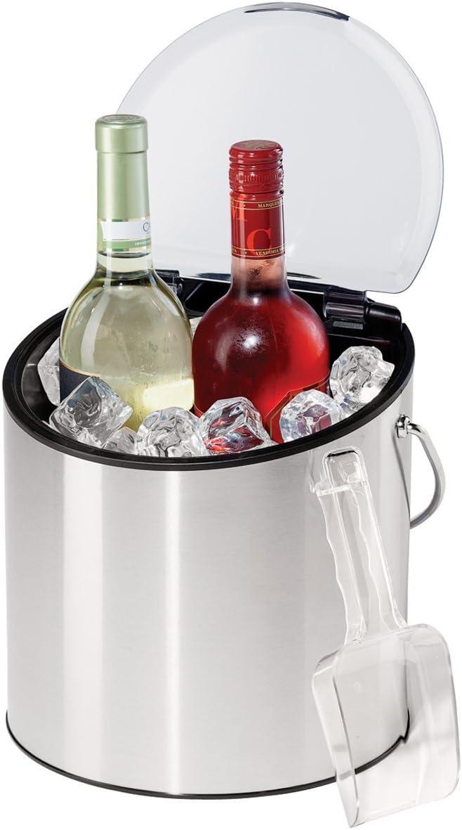 imageOGGI Wine ampamp Ice Bucket Ice Bucket with Lid ampamp Ice Scoop Wine Chiller Bucket Tabletop Wine Chiller Holds 2 Bottles Bar Set is Great Addition to Bar Cart or Home Bar Accessories 4Quart