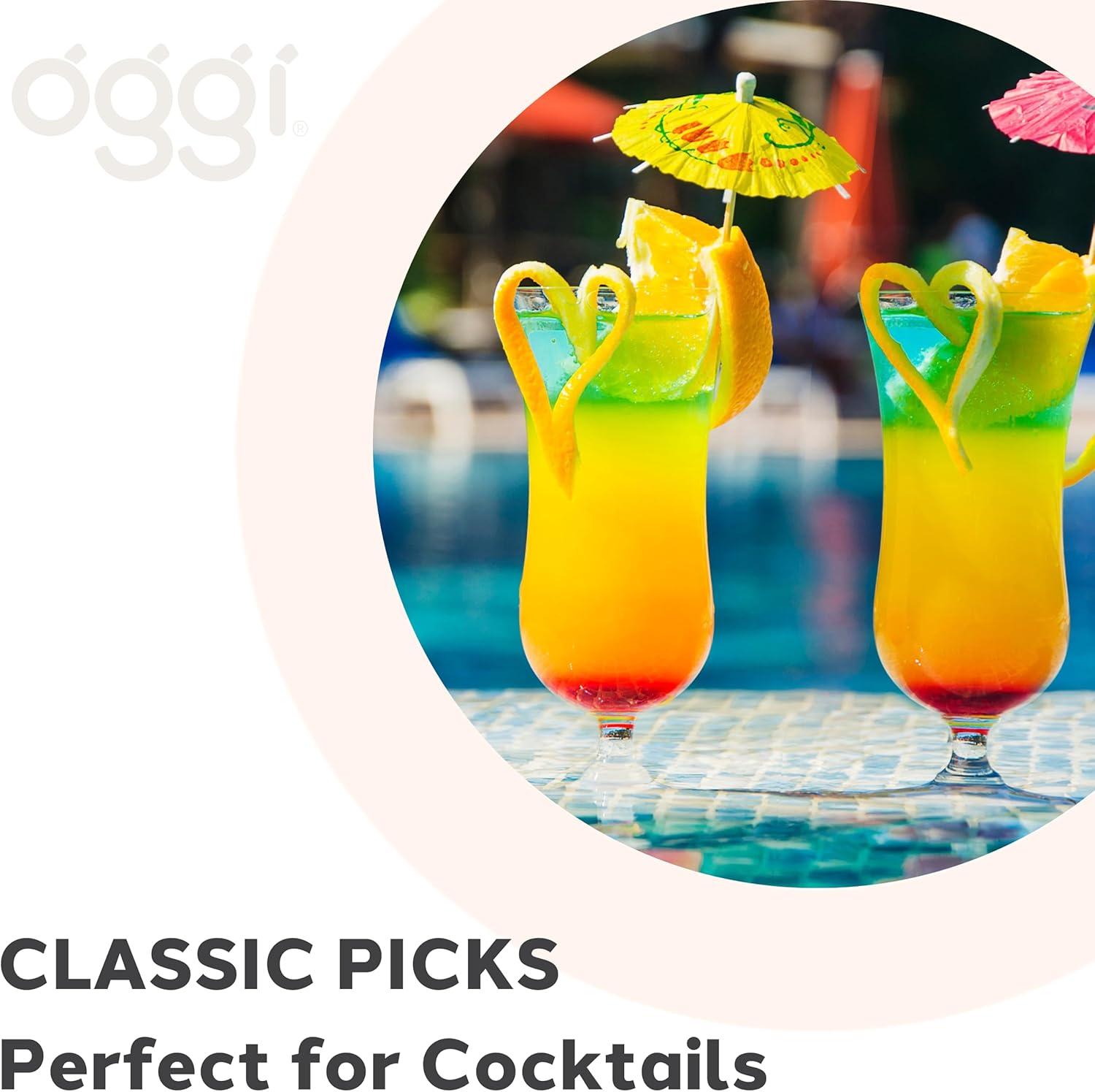 imageOGGI Wooden Cocktail Picks Sticks 20 pcs  Wooden Martini Picks with Colored Balls Reusable Metal Cocktail Skewers Martini Sticks for Olives Appetizers 425quot  11cmCocktail Sticks