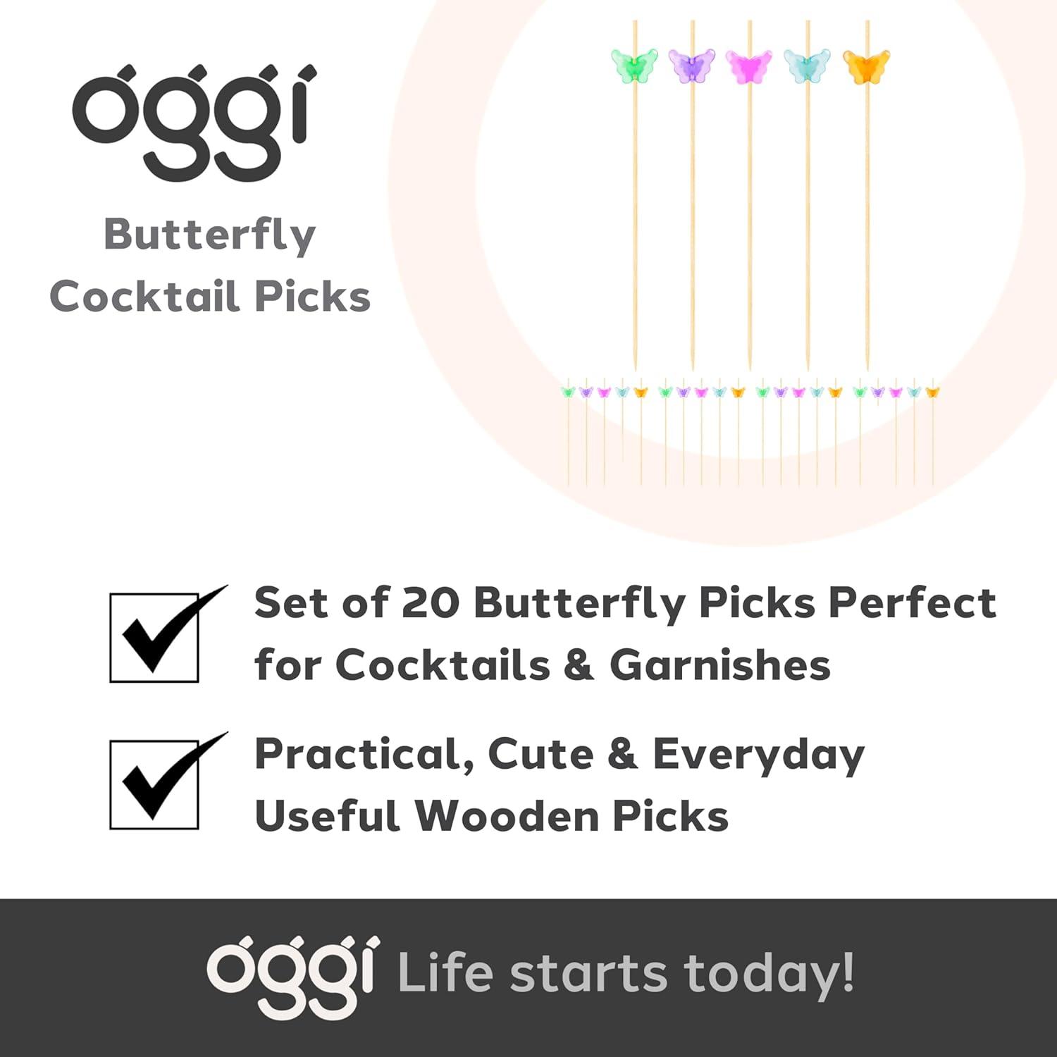 imageOGGI Wooden Cocktail Picks Sticks 20 pcs  Wooden Martini Picks with Colored Balls Reusable Metal Cocktail Skewers Martini Sticks for Olives Appetizers 425quot  11cmCocktail Sticks