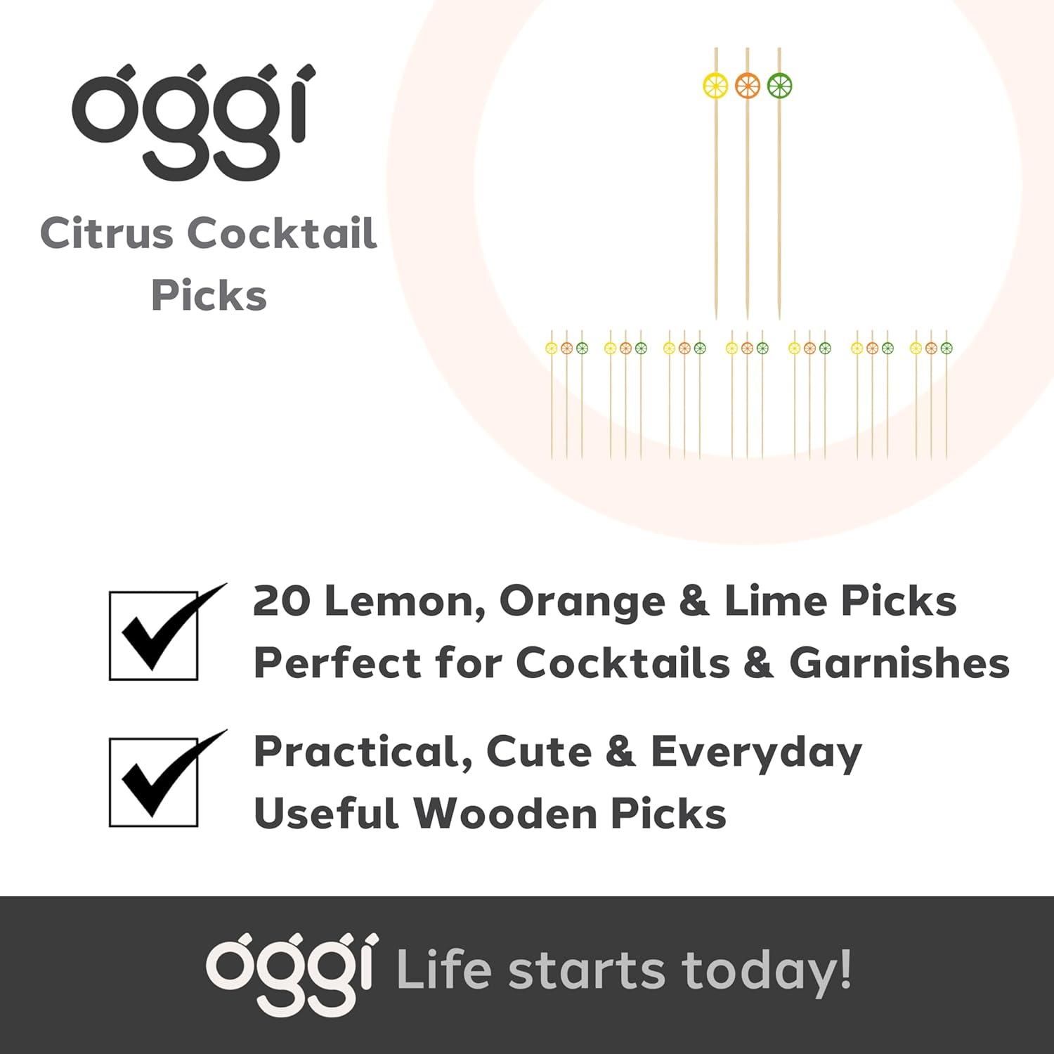imageOGGI Wooden Cocktail Picks Sticks 20 pcs  Wooden Martini Picks with Colored Balls Reusable Metal Cocktail Skewers Martini Sticks for Olives Appetizers 425quot  11cmCocktail Sticks