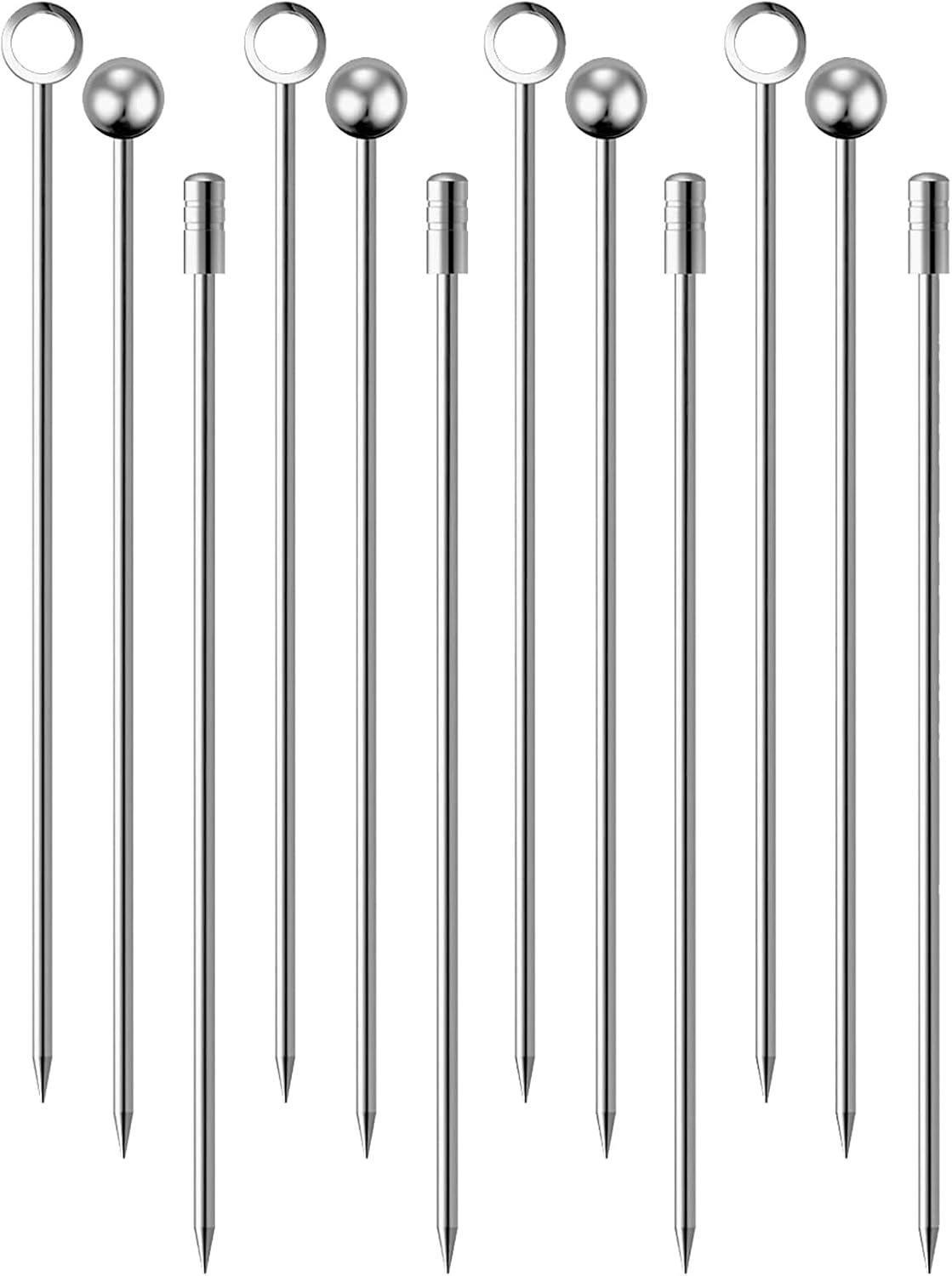 imageOGGI Wooden Cocktail Picks Sticks 20 pcs  Wooden Martini Picks with Colored Balls Reusable Metal Cocktail Skewers Martini Sticks for Olives Appetizers 425quot  11cmCocktail Sticks