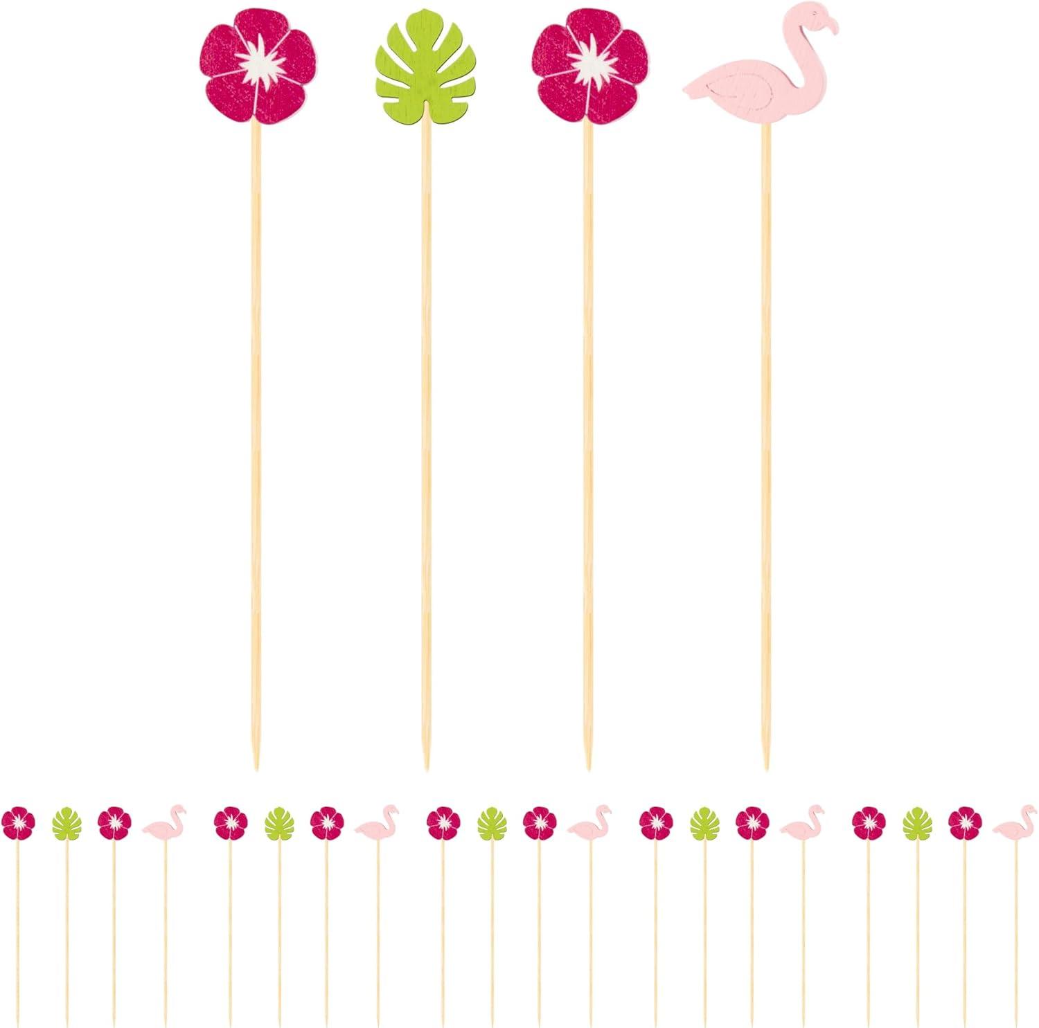 imageOGGI Wooden Cocktail Picks Sticks 20 pcs  Wooden Martini Picks with Colored Balls Reusable Metal Cocktail Skewers Martini Sticks for Olives Appetizers 425quot  11cmCocktail Sticks
