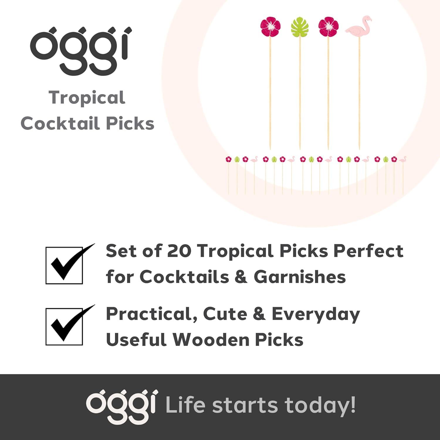 imageOGGI Wooden Cocktail Picks Sticks 20 pcs  Wooden Martini Picks with Colored Balls Reusable Metal Cocktail Skewers Martini Sticks for Olives Appetizers 425quot  11cmCocktail Sticks