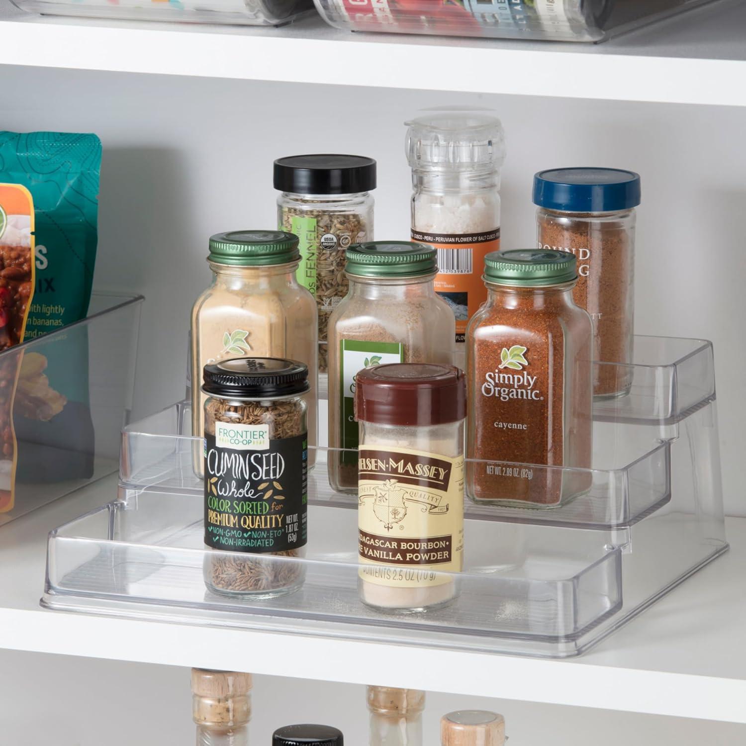 imageOggi 3 Tier Spice Organizer ampamp Pantry Storage For Shelf Kitchen Cabinet Spice Rack Pantry Organization and Storage Clear Shelves1 Count Pack of 1