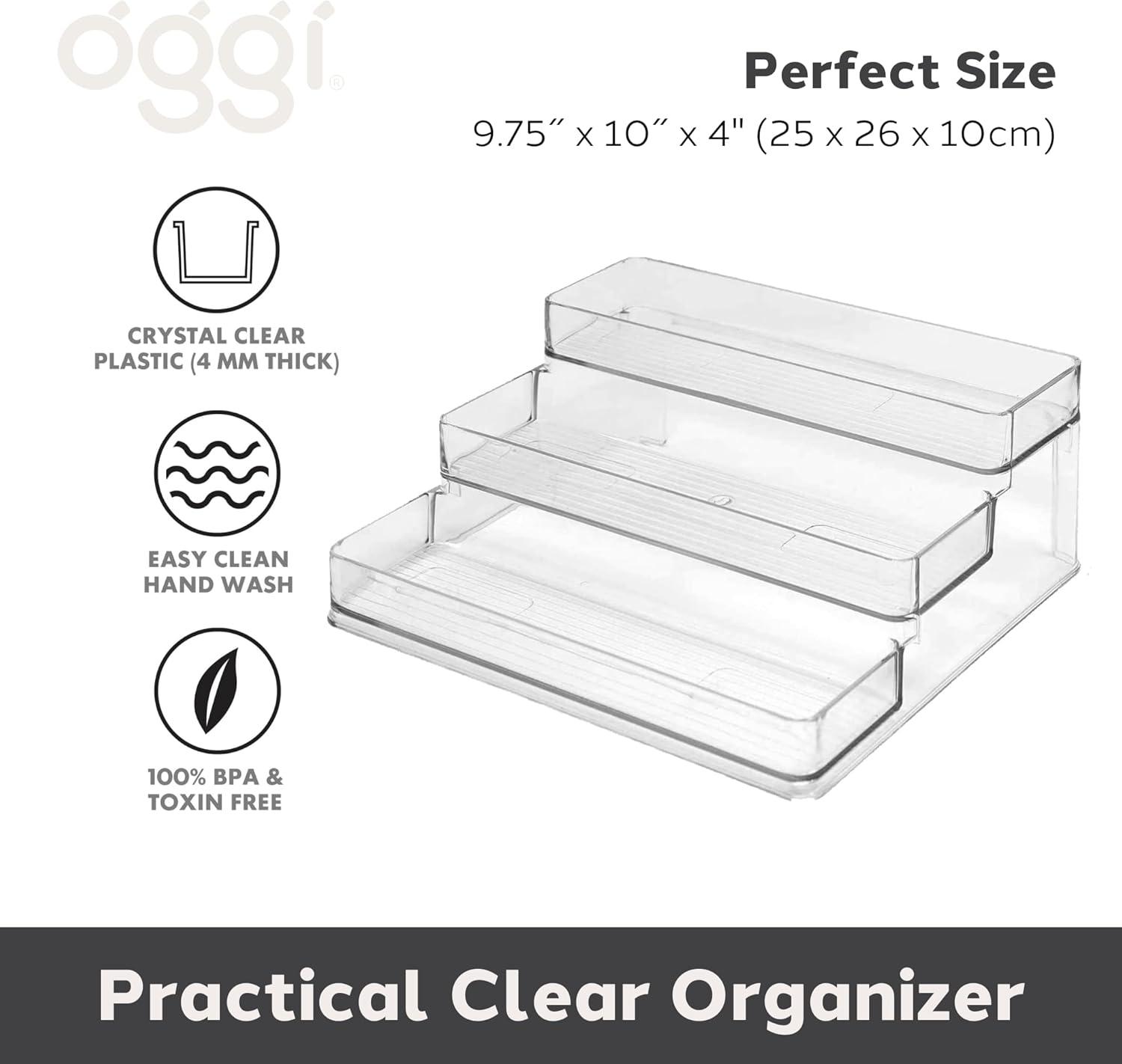 imageOggi 3 Tier Spice Organizer ampamp Pantry Storage For Shelf Kitchen Cabinet Spice Rack Pantry Organization and Storage Clear Shelves1 Count Pack of 1