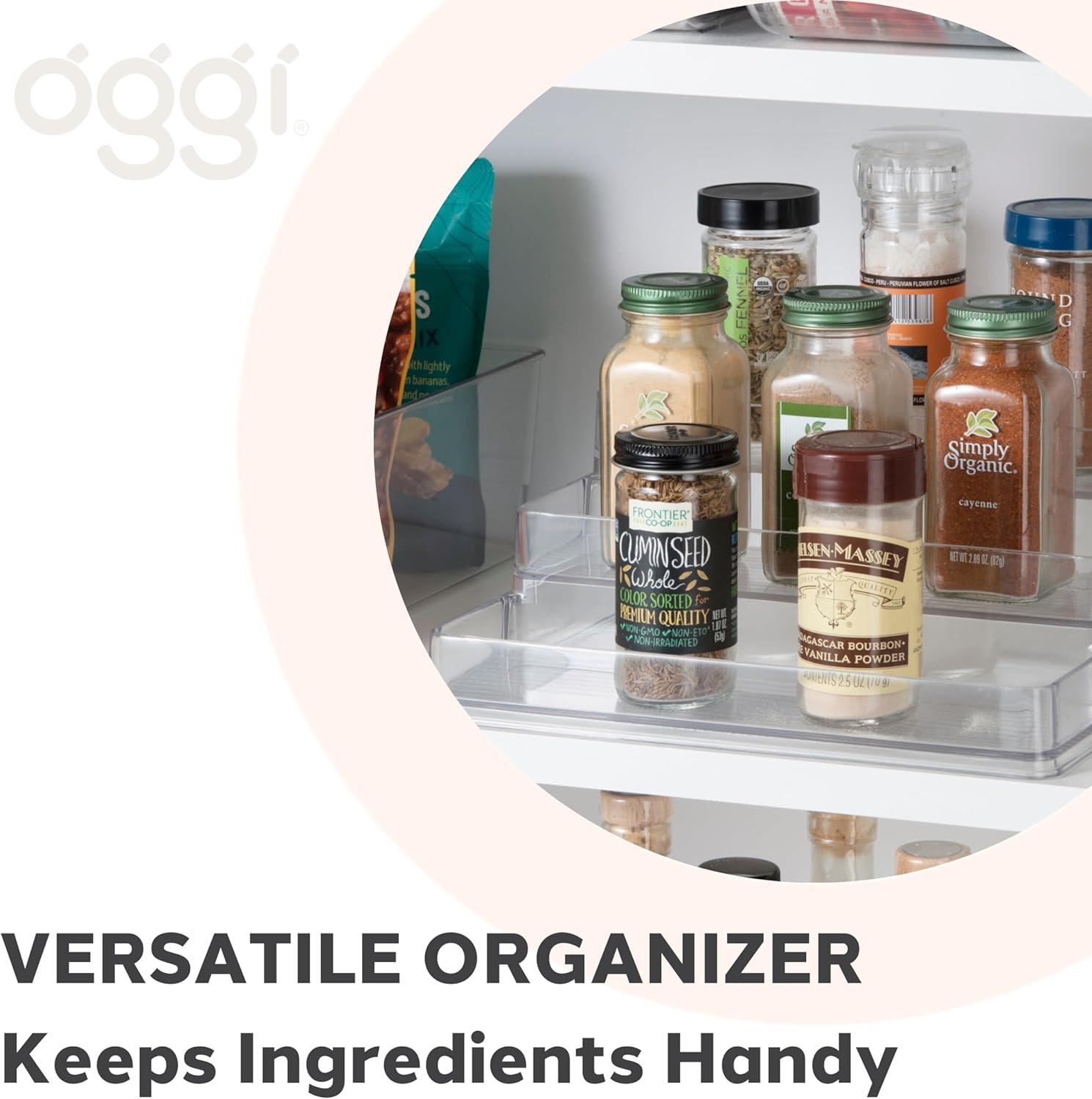 imageOggi 3 Tier Spice Organizer ampamp Pantry Storage For Shelf Kitchen Cabinet Spice Rack Pantry Organization and Storage Clear Shelves1 Count Pack of 1