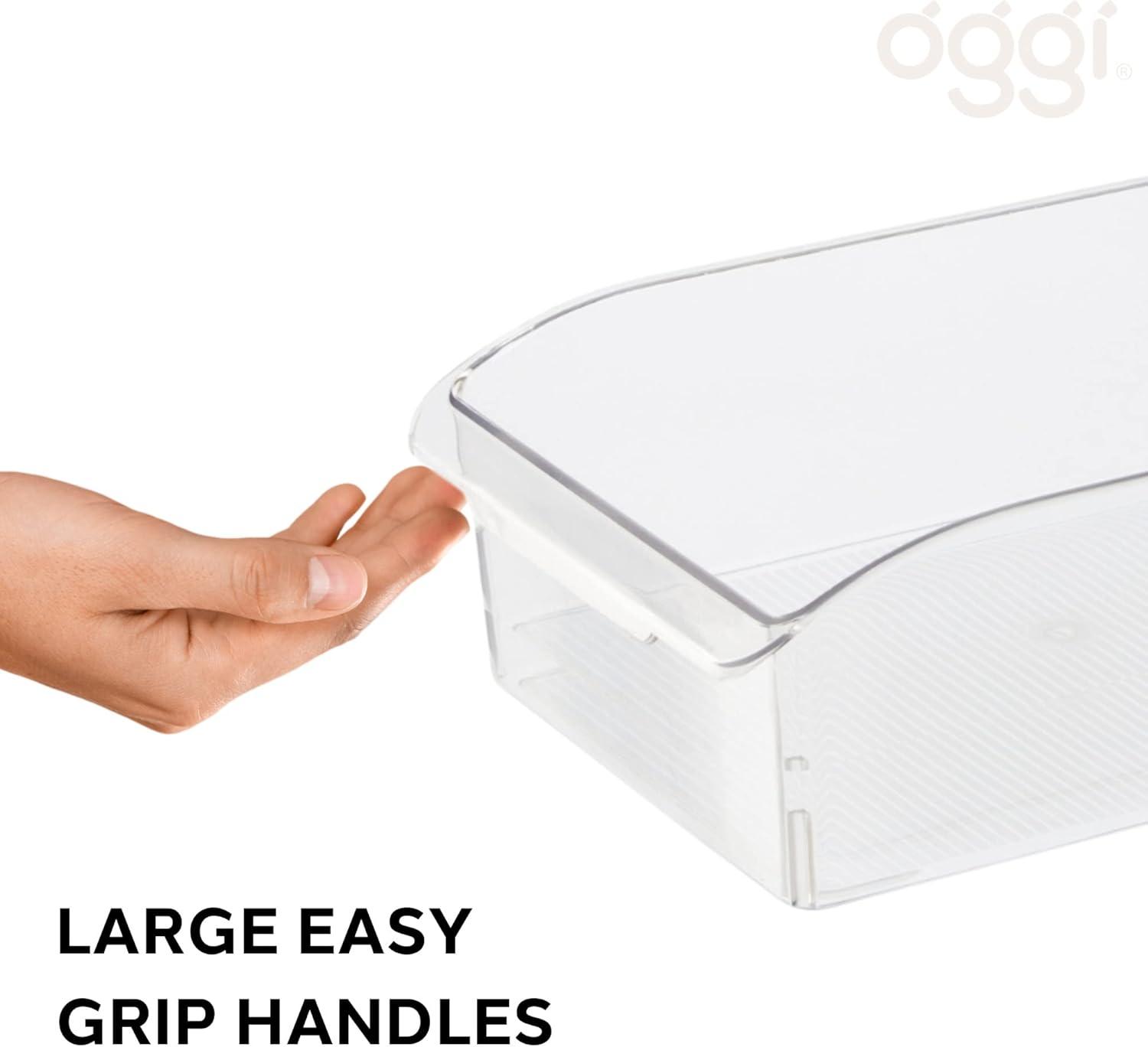 imageOggi 6 Pack of Clear Plastic FridgePantry Bins with Fingergrip Handles 12quot x 775quot x 35quot6Inch Bin set of 6