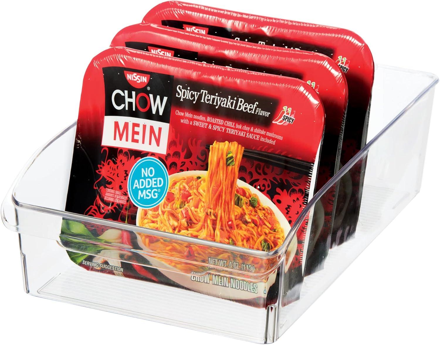imageOggi 6 Pack of Clear Plastic FridgePantry Bins with Fingergrip Handles 12quot x 775quot x 35quot8Inch Bin set of 6