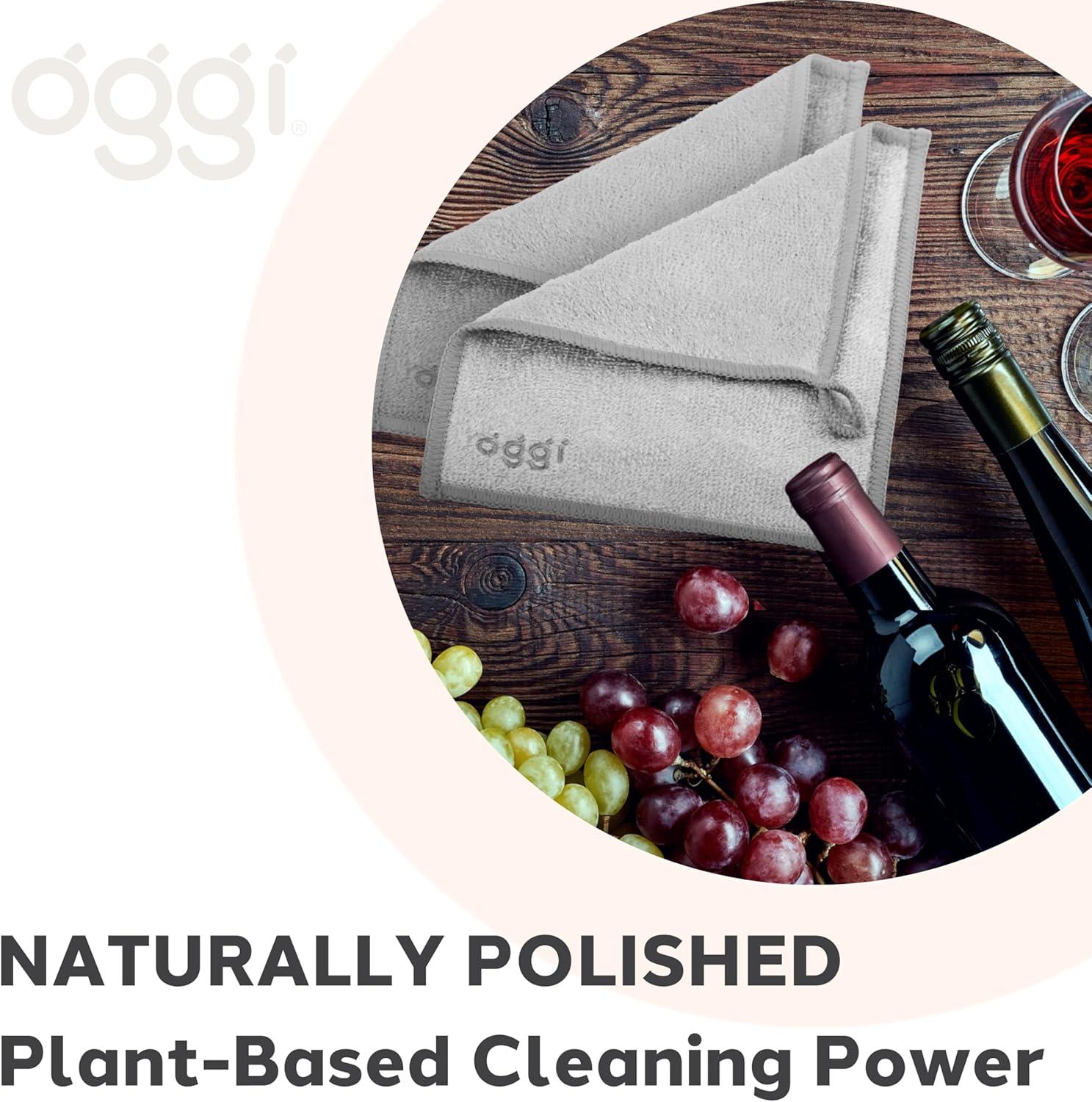 imageOggi Bambou Wine Glass Polishing Cloths  Natural Wine Polishing Cloth 91 BambooDerived Rayon Cellulose Fiber Reusable Hygienic Fast Dry OdorFree NonScratch LintFree  2 pcs 7x9