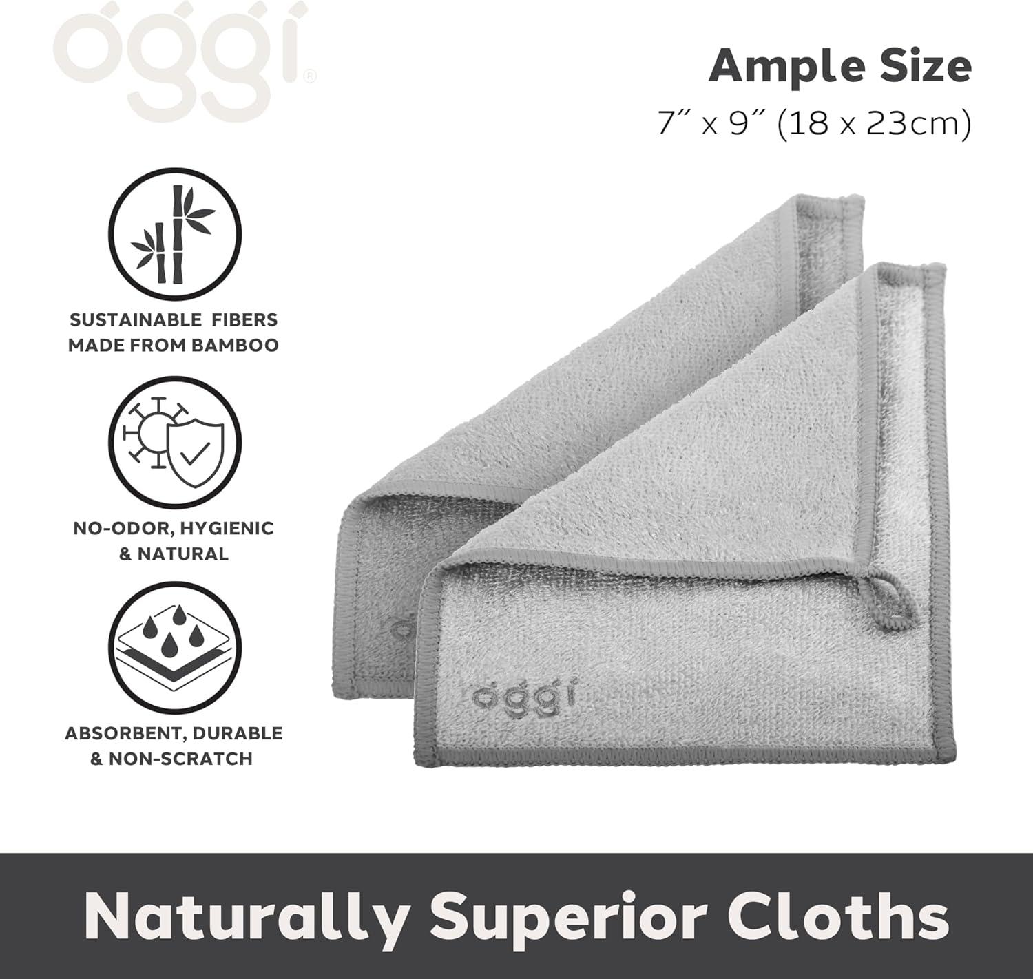 imageOggi Bambou Wine Glass Polishing Cloths  Natural Wine Polishing Cloth 91 BambooDerived Rayon Cellulose Fiber Reusable Hygienic Fast Dry OdorFree NonScratch LintFree  2 pcs 7x9