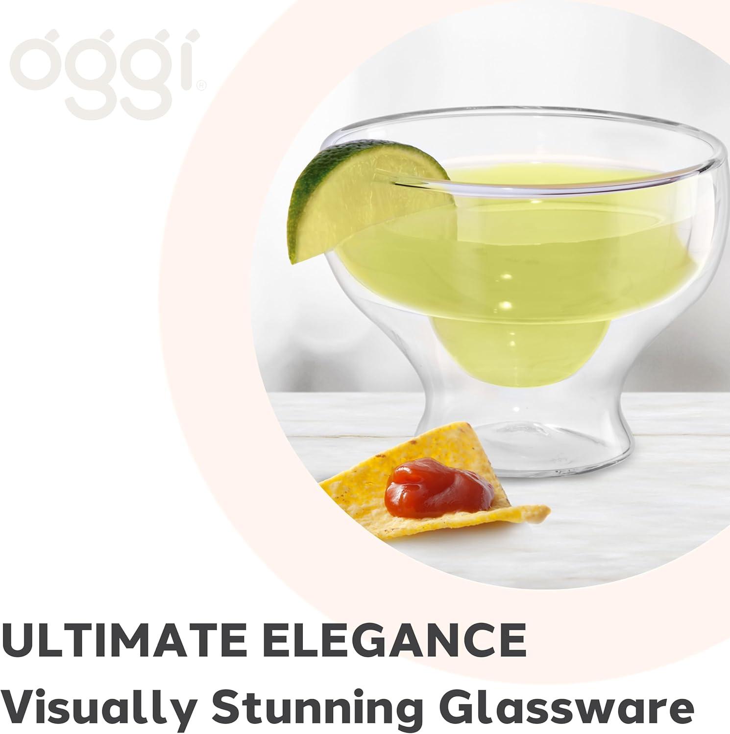 imageOggi Beer Double Wall Insulated Glass Mug Ideal for IPA ale lager stout pilsner Beer Stays Cool Longer Even Outdoors Visually Stunning 14oz  400ml Set of 2Clear