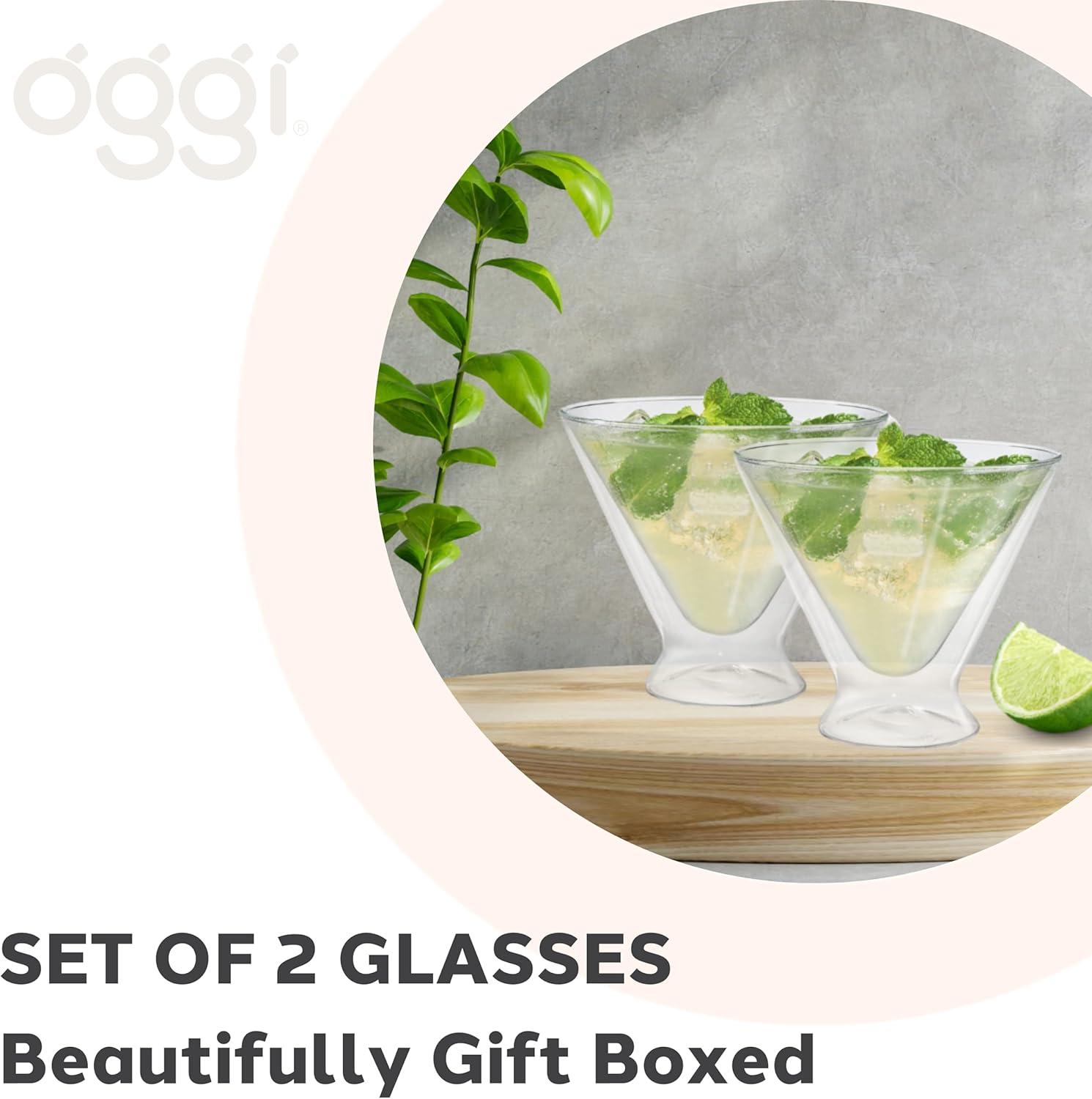 imageOggi Beer Double Wall Insulated Glass Mug Ideal for IPA ale lager stout pilsner Beer Stays Cool Longer Even Outdoors Visually Stunning 14oz  400ml Set of 2Clear