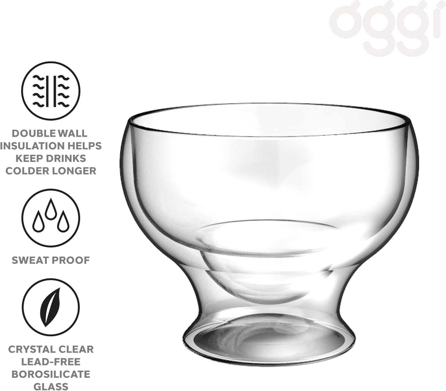 imageOggi Beer Double Wall Insulated Glass Mug Ideal for IPA ale lager stout pilsner Beer Stays Cool Longer Even Outdoors Visually Stunning 14oz  400ml Set of 2Clear