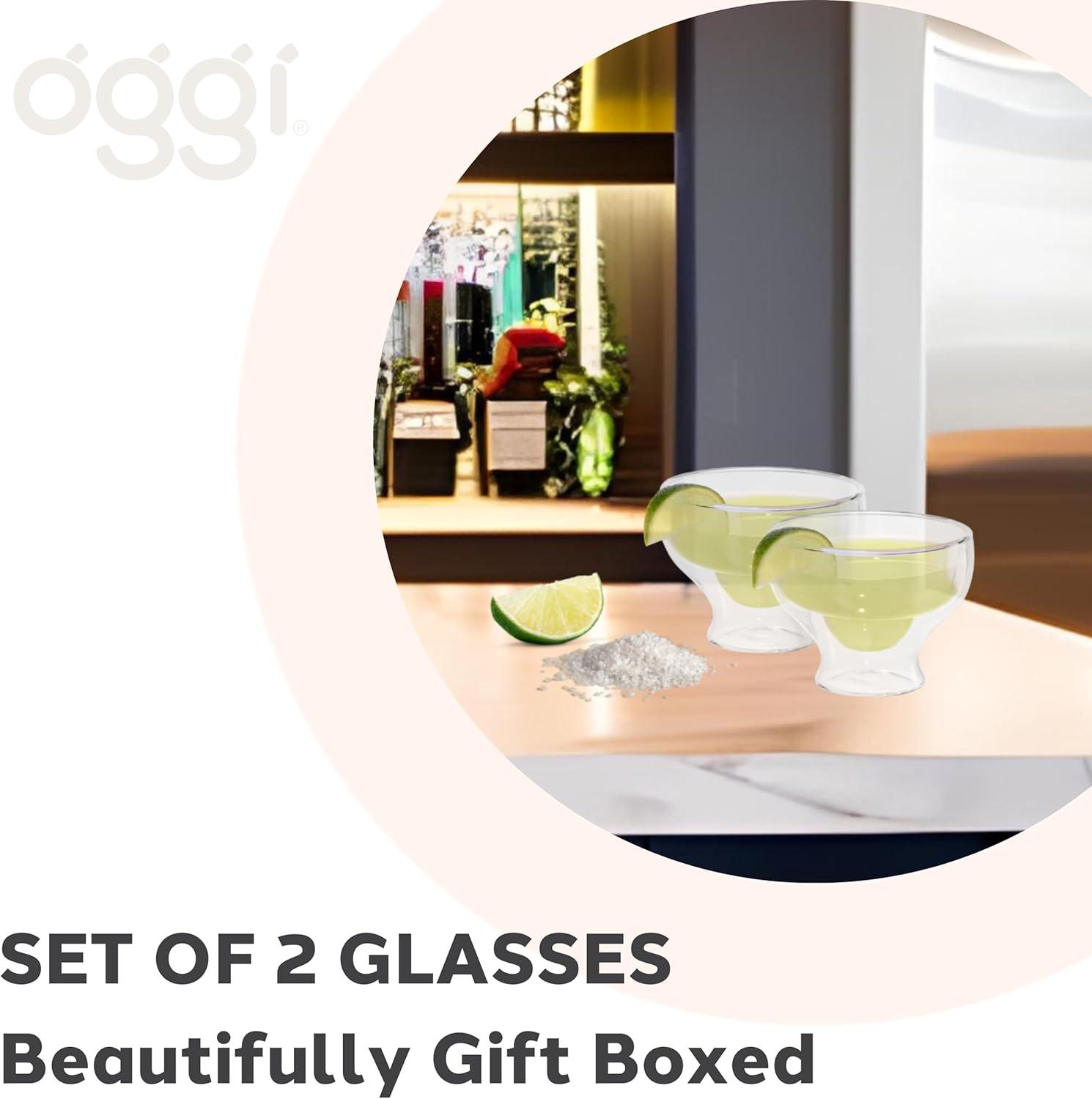 imageOggi Beer Double Wall Insulated Glass Mug Ideal for IPA ale lager stout pilsner Beer Stays Cool Longer Even Outdoors Visually Stunning 14oz  400ml Set of 2Clear