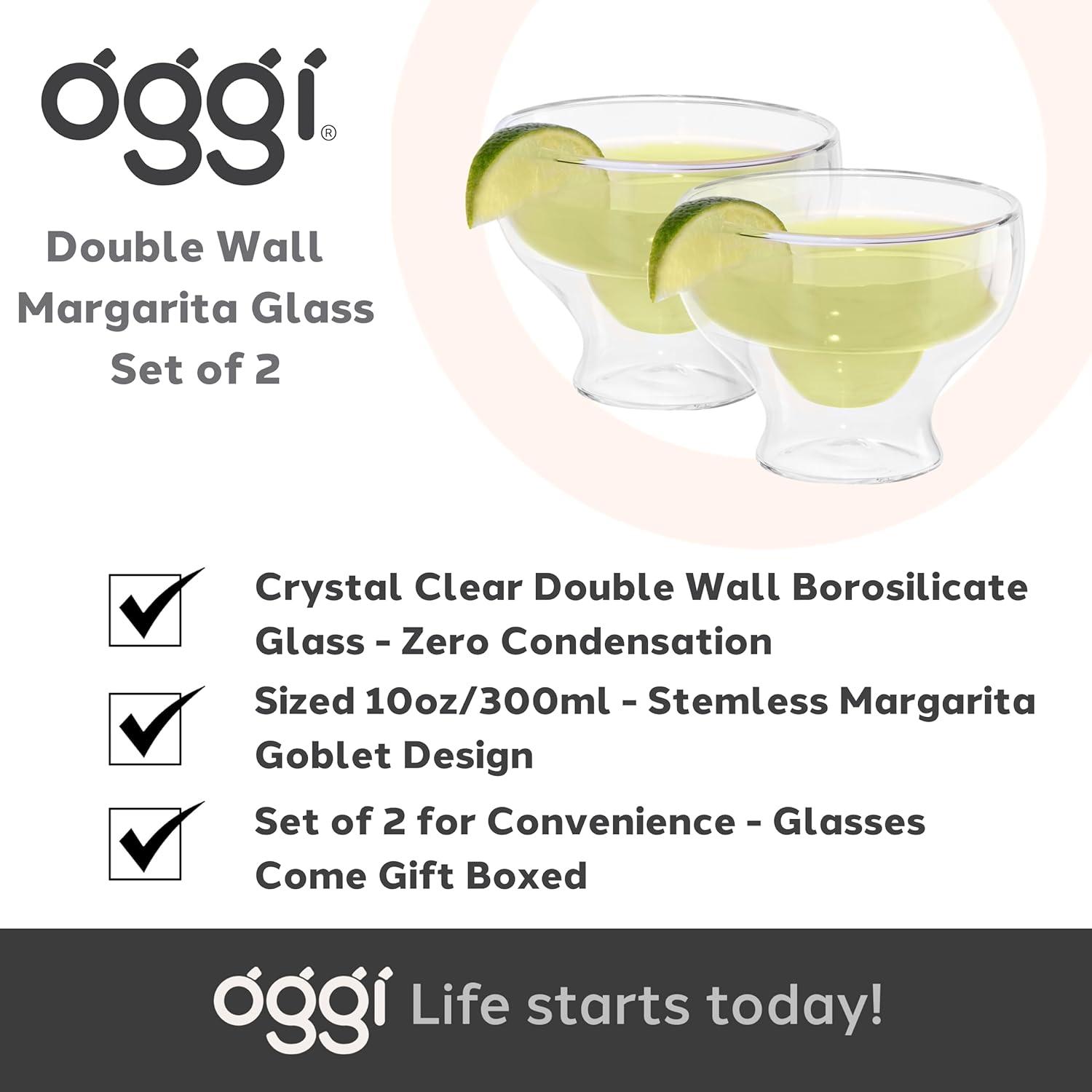 imageOggi Beer Double Wall Insulated Glass Mug Ideal for IPA ale lager stout pilsner Beer Stays Cool Longer Even Outdoors Visually Stunning 14oz  400ml Set of 2Clear