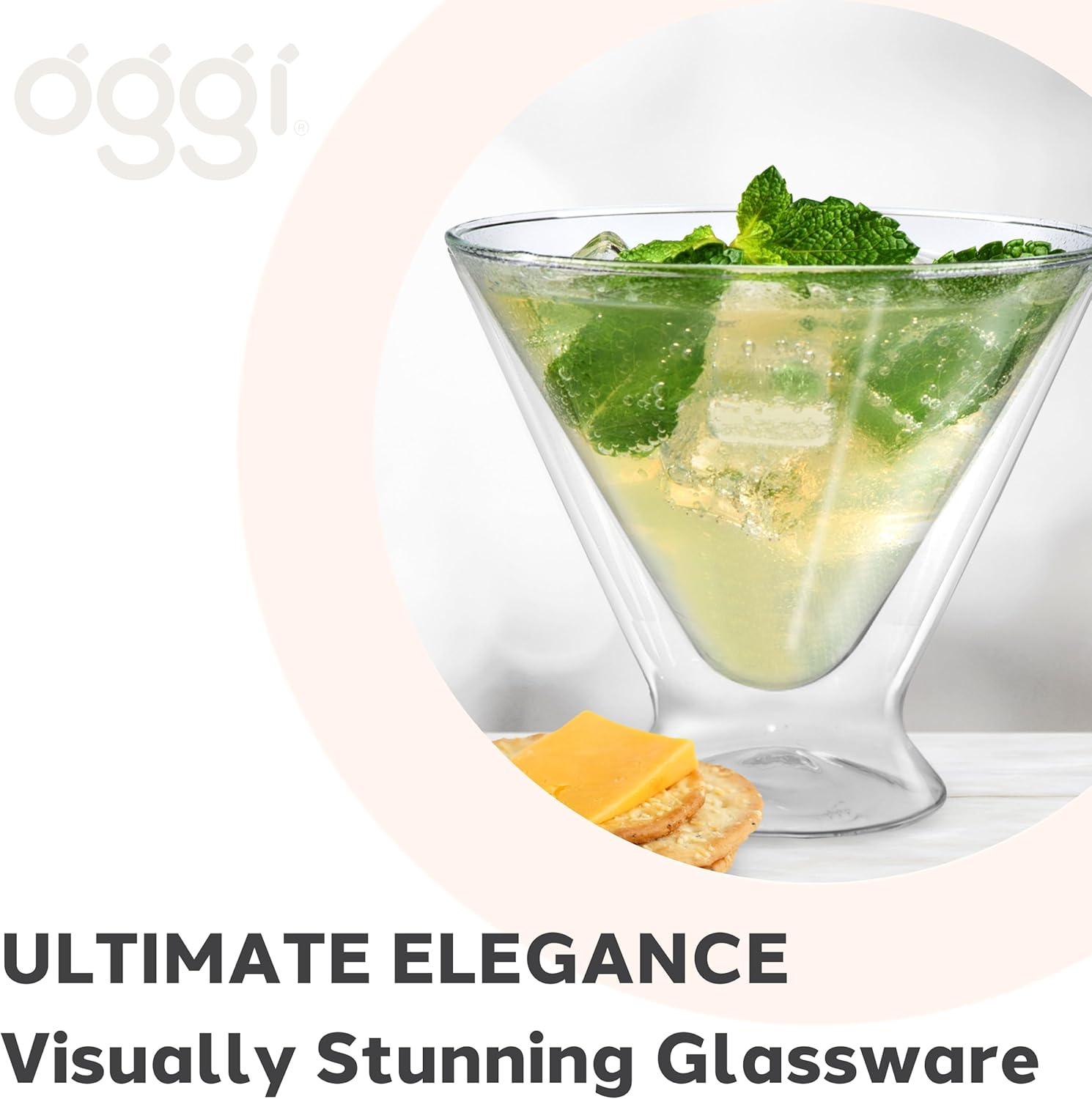 imageOggi Beer Double Wall Insulated Glass Mug Ideal for IPA ale lager stout pilsner Beer Stays Cool Longer Even Outdoors Visually Stunning 14oz  400ml Set of 2Clear