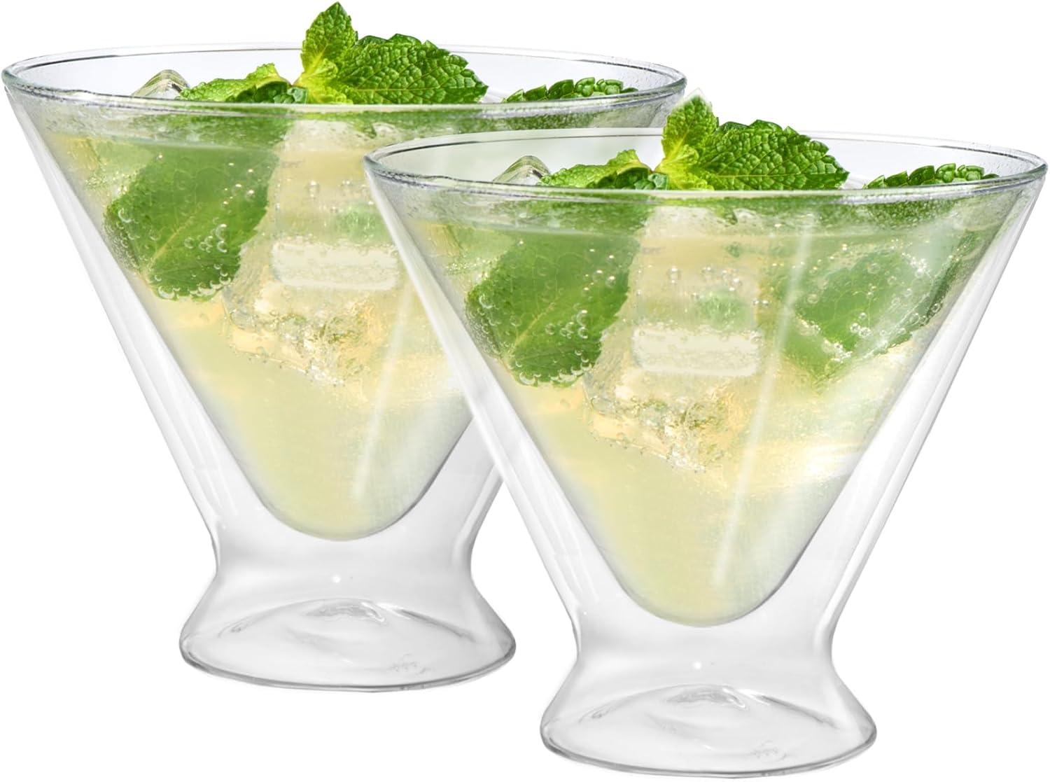 imageOggi Beer Double Wall Insulated Glass Mug Ideal for IPA ale lager stout pilsner Beer Stays Cool Longer Even Outdoors Visually Stunning 14oz  400ml Set of 2Clear