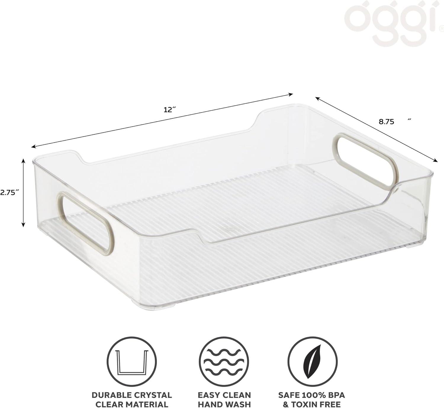 imageOggi CabinetDrawer Storage Bin  14quot x 5quot Set of 6 ClearGray Ideal for Kitchen Organization Pantry Storage Fridge Organizing12 x 875 set of 6