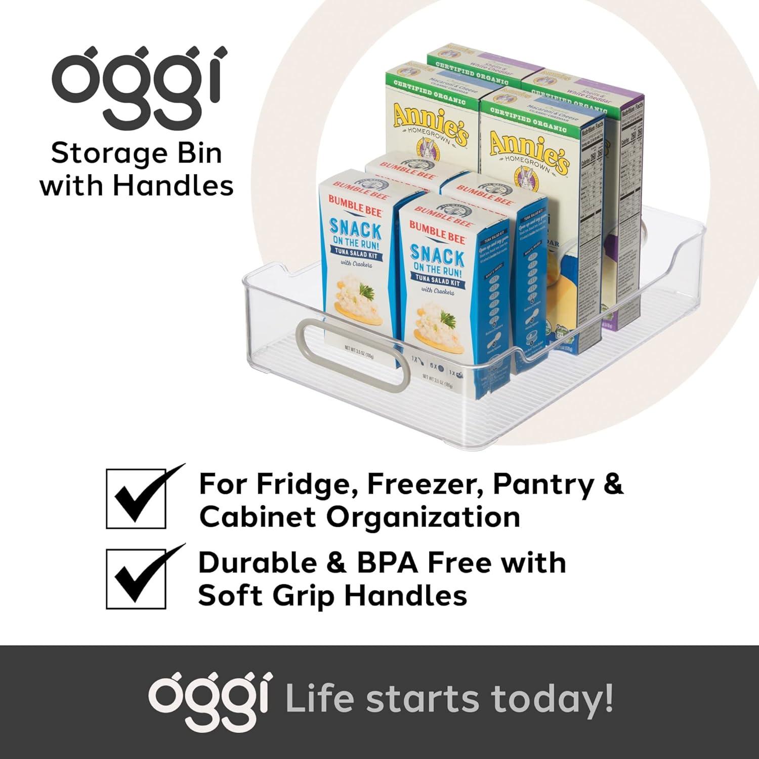 imageOggi CabinetDrawer Storage Bin  14quot x 5quot Set of 6 ClearGray Ideal for Kitchen Organization Pantry Storage Fridge Organizing12 x 875 set of 6