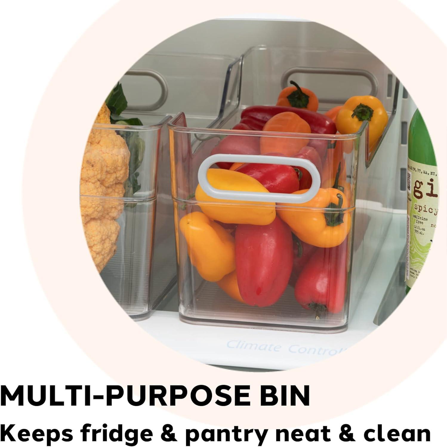 imageOggi CabinetDrawer Storage Bin  14quot x 5quot Set of 6 ClearGray Ideal for Kitchen Organization Pantry Storage Fridge Organizing14 x 5  Tall set of 6