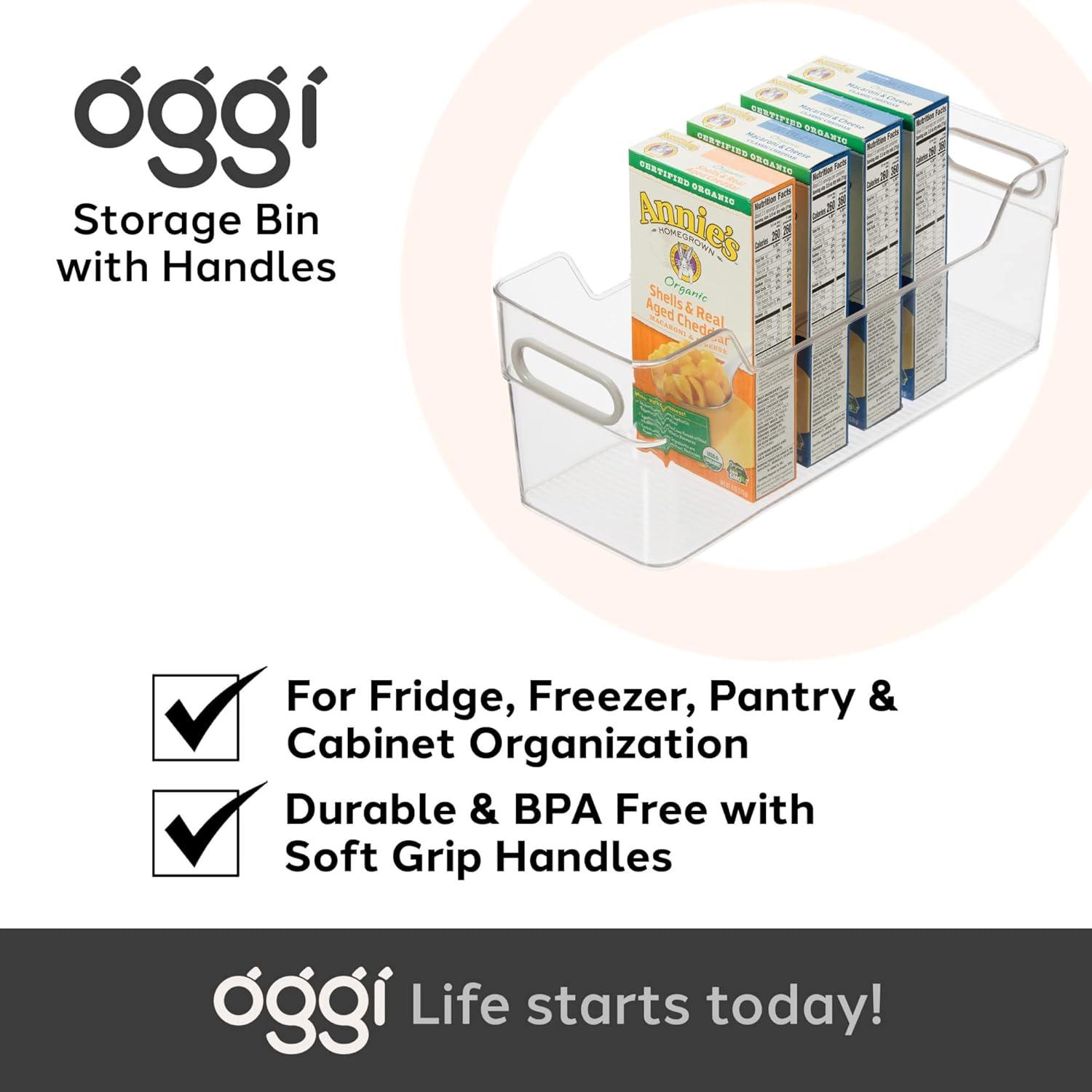imageOggi CabinetDrawer Storage Bin  14quot x 5quot Set of 6 ClearGray Ideal for Kitchen Organization Pantry Storage Fridge Organizing14 x 5  Tall set of 6