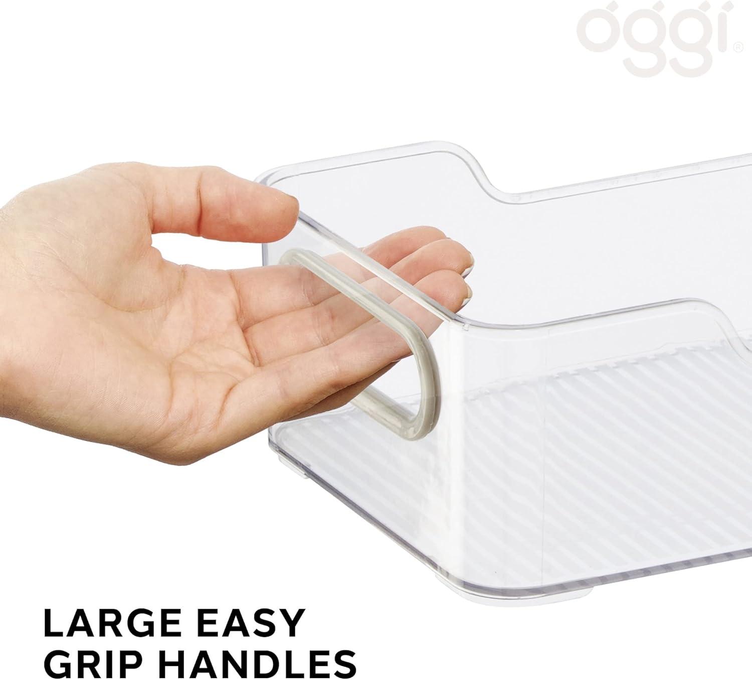 imageOggi CabinetDrawer Storage Bin  14quot x 5quot Set of 6 ClearGray Ideal for Kitchen Organization Pantry Storage Fridge Organizing14 x 5 set of 6