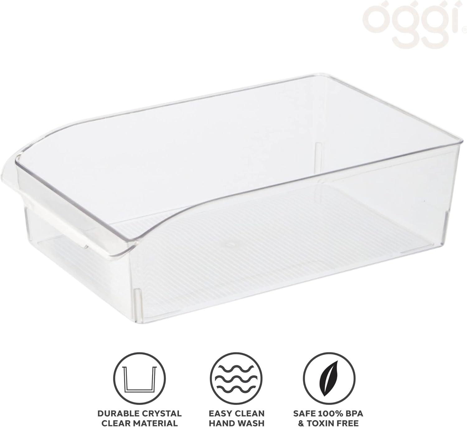 imageOggi Fridge  Pantry Bin w Fingergrip Handle 1425quot x 775quot x 45quot8Inch Bin