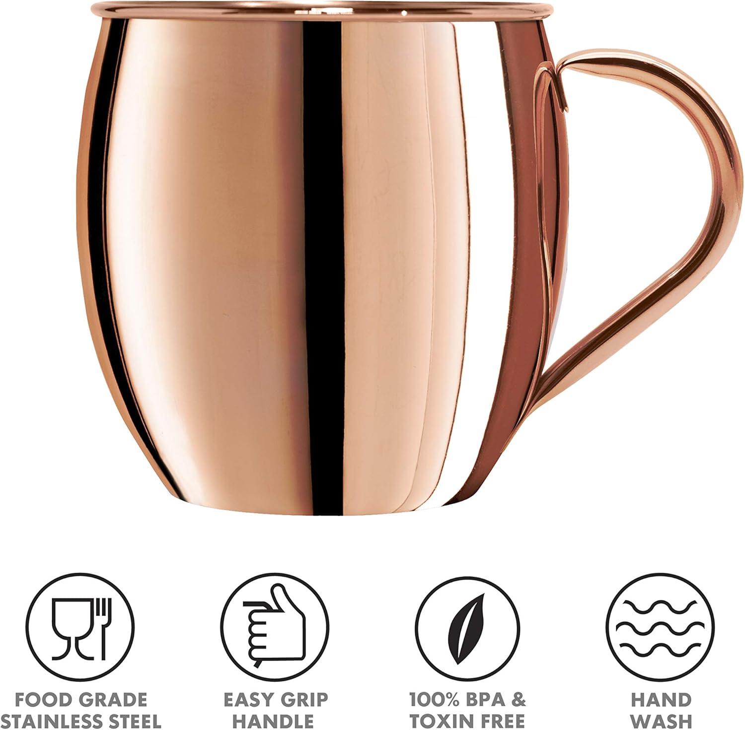 imageOggi Jumbo Stainless Steel Moscow Mule Mug 102oz Copper Plated Moscow Mule Cup Cocktail Cart ampamp Home Bar Accessories Moscow Mule Mugs Make Great Gifts