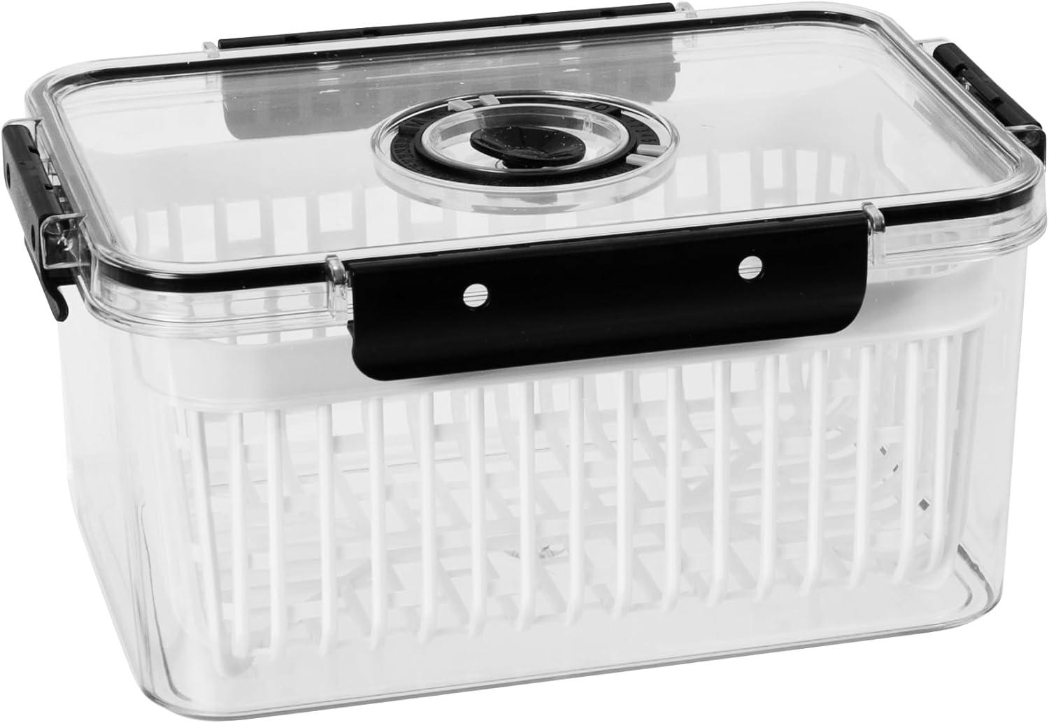 imageOggi Produce Containers for Fridge with Time Tracking  Ideal for Fruit and Vegetable Storage Fruit Storage Containers Berry Containers for Fridge Lettuce Keeper  95x 675x46Regular  95 x 675 x 4625