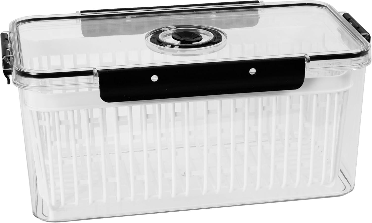 imageOggi Produce Containers for Fridge with Time Tracking  Ideal for Fruit and Vegetable Storage Fruit Storage Containers Berry Containers for Fridge Lettuce Keeper  95x 675x46Large  13 x 7125 x 575